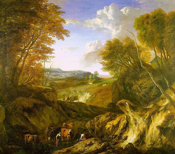 Corneille Huysmans Forested Landscape Norge oil painting art